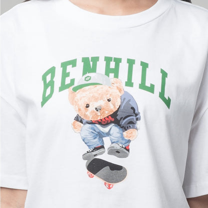 Benhill T-shirt Crop Top Oversized White 612-29186