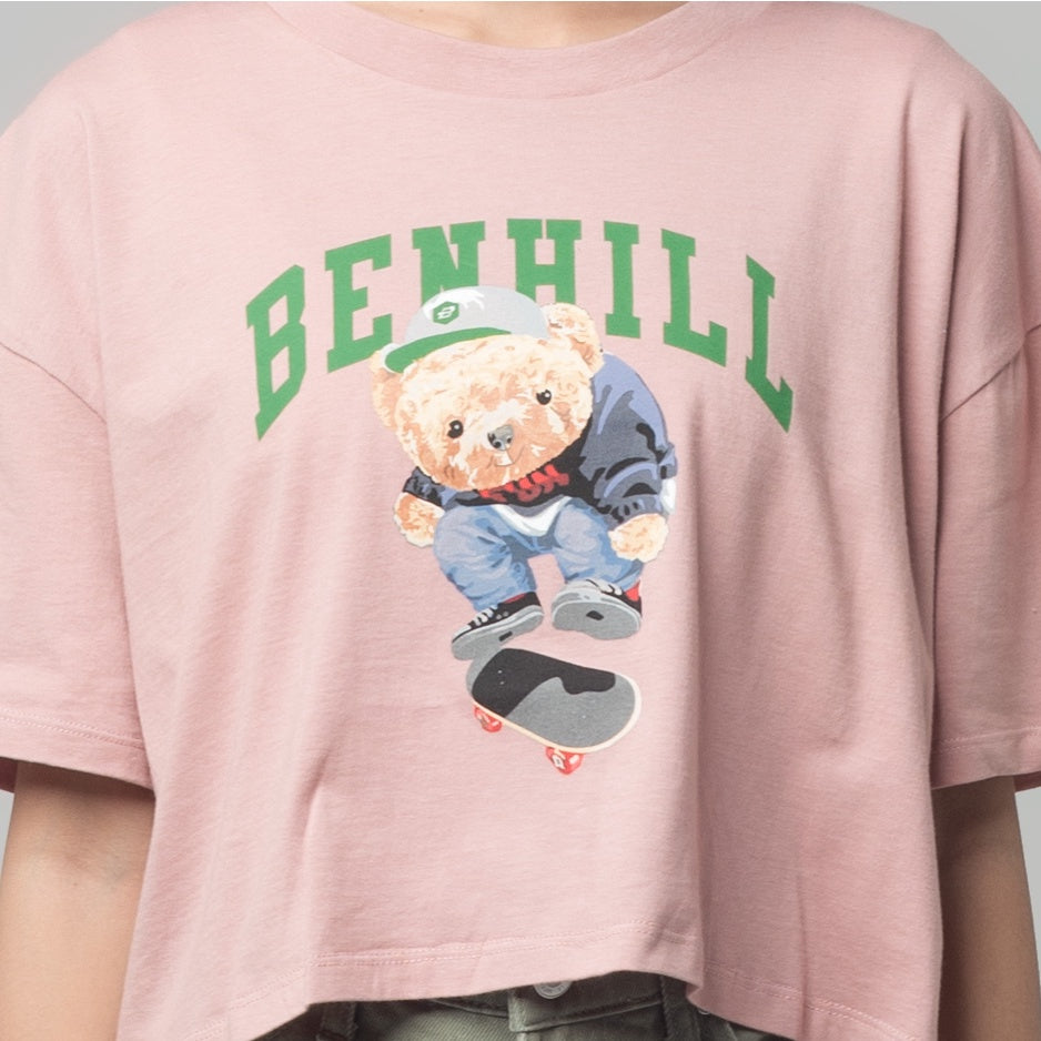 Benhill T-shirt Crop Top Oversized Dusty Pink 613-29J86
